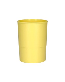 Cubilete portalapices q-connect amarillo pastel opaco plastico diametro 75 mm alto 100 mm
