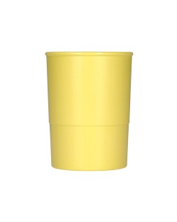 Cubilete portalapices q-connect amarillo pastel opaco plastico diametro 75 mm alto 100 mm