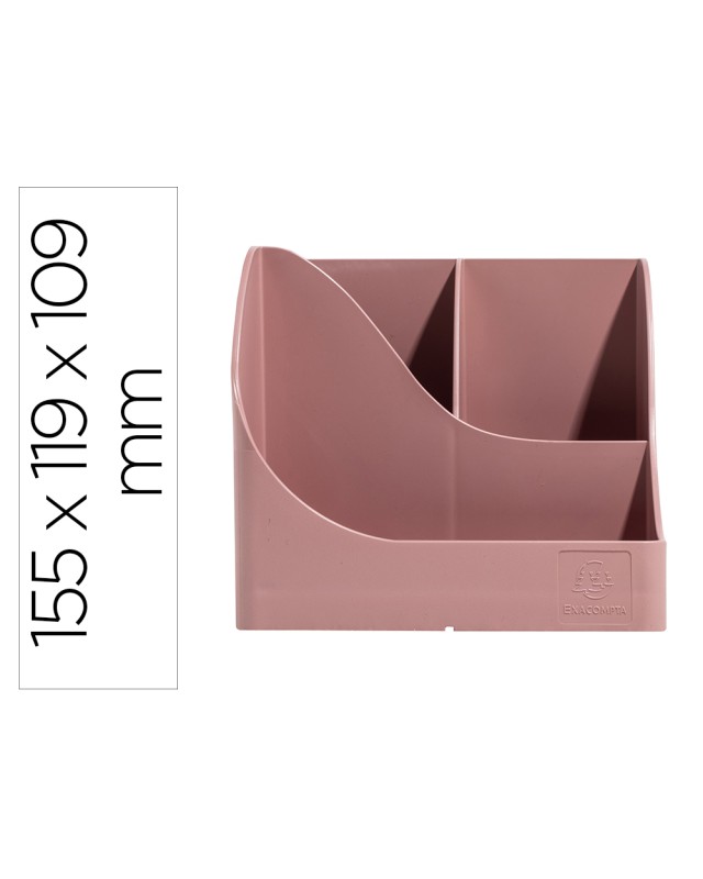 Cubilete portalapices exacompta skandi plastico reciclado color rosa viejo 155x119x109 mm