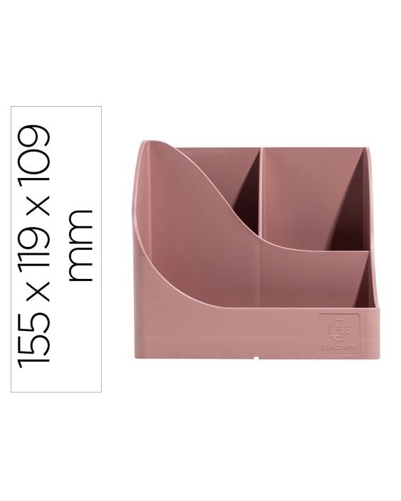 Cubilete portalapices exacompta skandi plastico reciclado color rosa viejo 155x119x109 mm