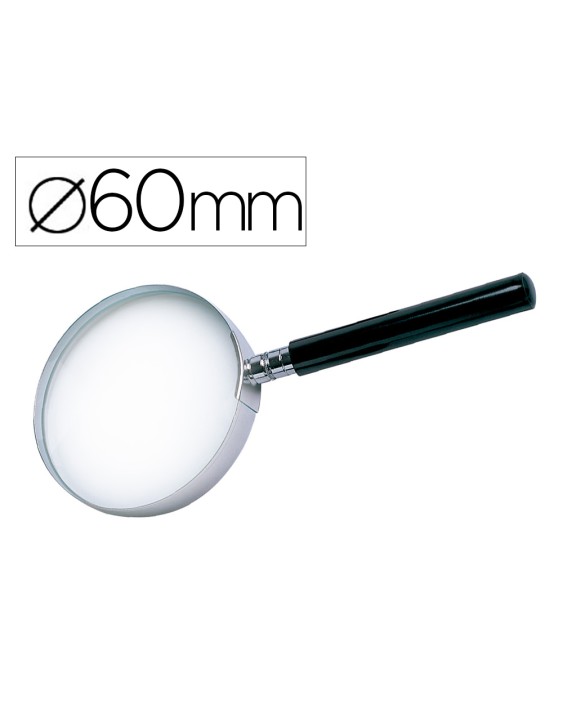 Lupa q-connect cristal aro metalico mango plastico negro 60 mm
