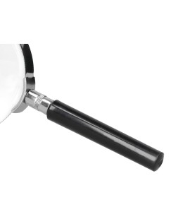 Lupa q-connect cristal aro metalico mango plastico negro 75 mm