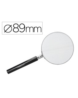 Lupa q-connect cristal aro metalico mango plastico negro 90 mm