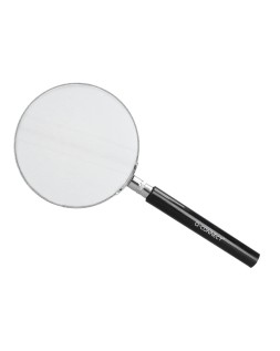 Lupa q-connect cristal aro metalico mango plastico negro 90 mm