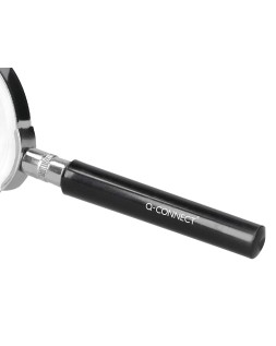 Lupa q-connect cristal aro metalico mango plastico negro 90 mm
