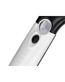 Lupa q-connect electrica aro abs 75 mm 3 aumentos 3 bombillas led lente 70 mm