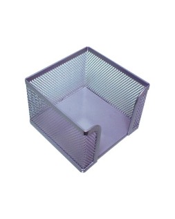 Soporte taco de papel q-connect metalico rejilla plata 95x95x80 mm