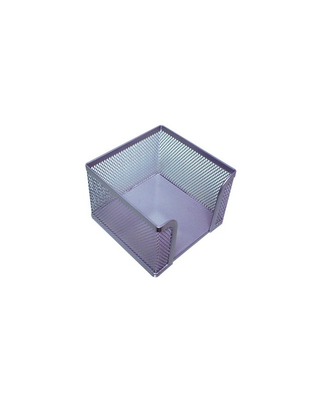 Soporte taco de papel q-connect metalico rejilla plata 95x95x80 mm