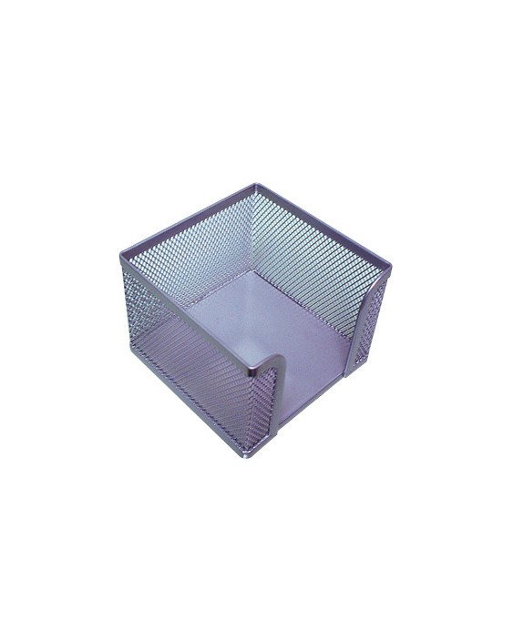 Soporte taco de papel q-connect metalico rejilla plata 95x95x80 mm