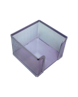 Soporte taco de papel q-connect metalico rejilla plata 95x95x80 mm