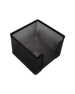 Soporte taco de papel q-connect metalico rejilla negro 95x95x80 mm