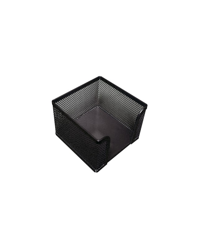 Soporte taco de papel q-connect metalico rejilla negro 95x95x80 mm