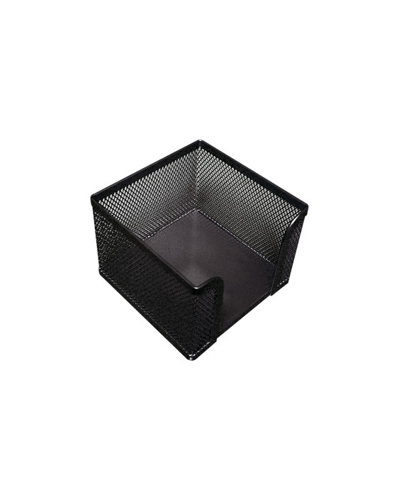 Soporte taco de papel q-connect metalico rejilla negro 95x95x80 mm