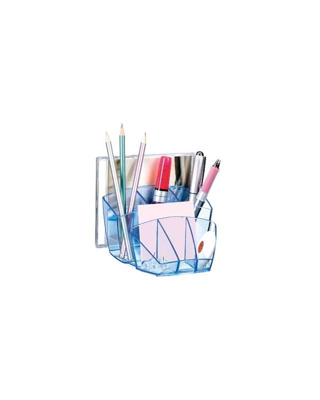Organizador sobremesa cep confor ice blue plastico transparente celeste