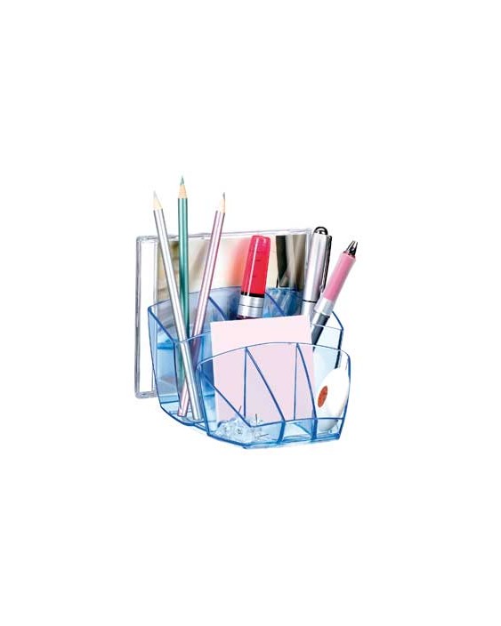 Organizador sobremesa cep confor ice blue plastico transparente celeste