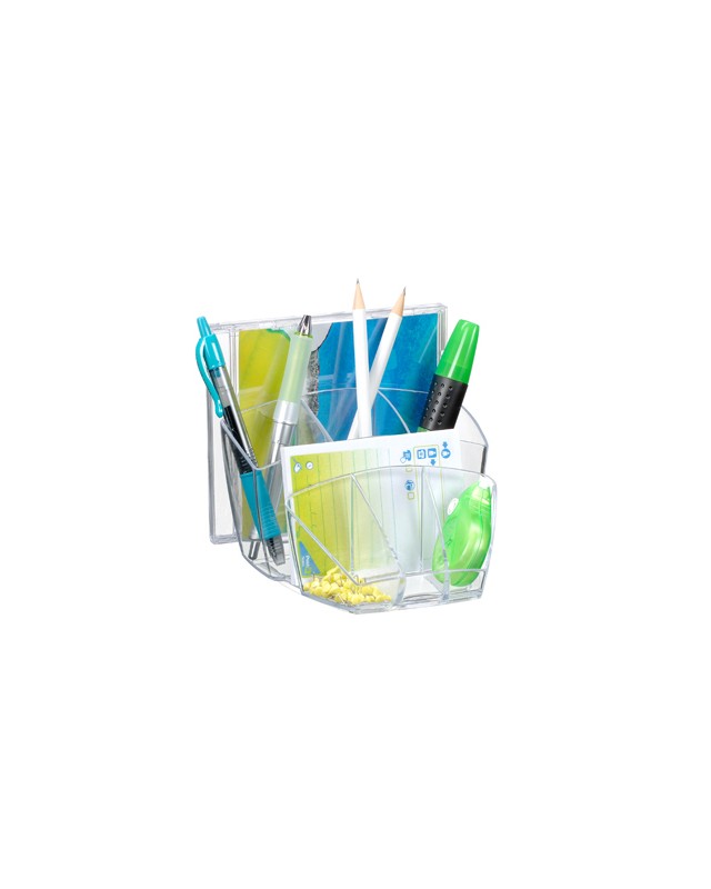 Organizador sobremesa cep con 8 compartimentos plastico transparente