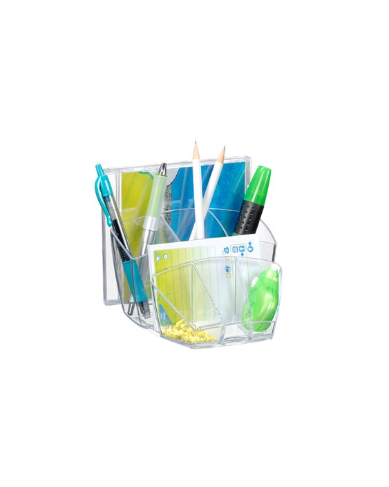 Organizador sobremesa cep con 8 compartimentos plastico transparente