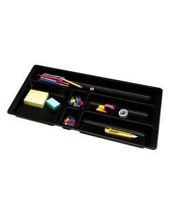 Bandeja organizadora q-connect de cajones color negro 344x160x33 mm
