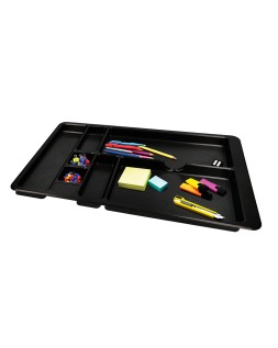 Bandeja organizadora q-connect de cajones color negro 364x225x21 mm