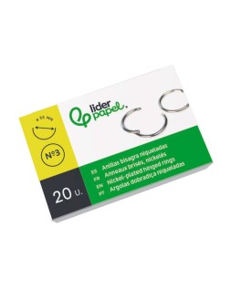 Anilla bisagra liderpapel niquelada n.3 diametro 35 mm caja de 20 unidades