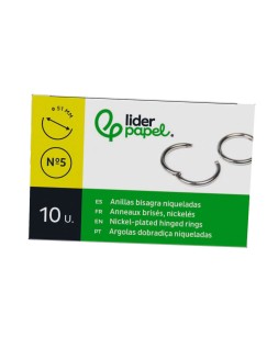 Anilla bisagra liderpapel niquelada n.5 diametro 51 mm caja de 10 unidades