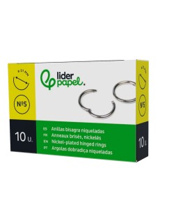 Anilla bisagra liderpapel niquelada n.5 diametro 51 mm caja de 10 unidades