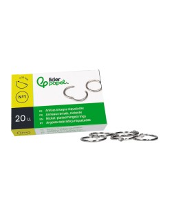 Anilla bisagra liderpapel niquelada n.1 diametro 20 mm caja de 20 unidades