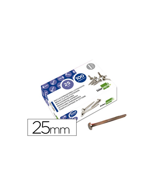 Encuadernadores liderpapel niquelados n.5 25 mm caja de 100 unidades