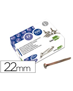 Encuadernadores liderpapel niquelados n.4 22 mm caja de 100 unidades