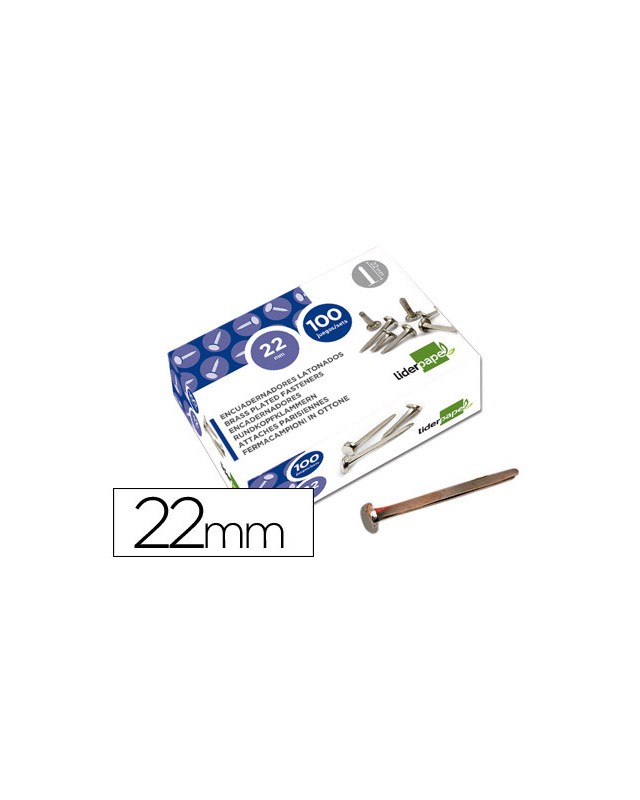 Encuadernadores liderpapel niquelados n.4 22 mm caja de 100 unidades