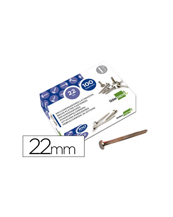 Encuadernadores liderpapel niquelados n.4 22 mm caja de 100 unidades