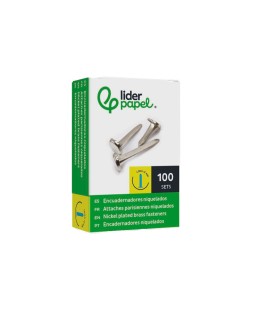 Encuadernadores liderpapel niquelados n.0 12 mm caja de 100 unidades