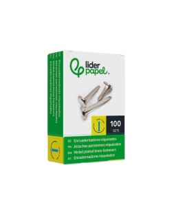 Encuadernadores liderpapel niquelados n.2 17 mm caja de 100 unidades