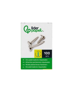 Encuadernadores liderpapel niquelados n.2 17 mm caja de 100 unidades