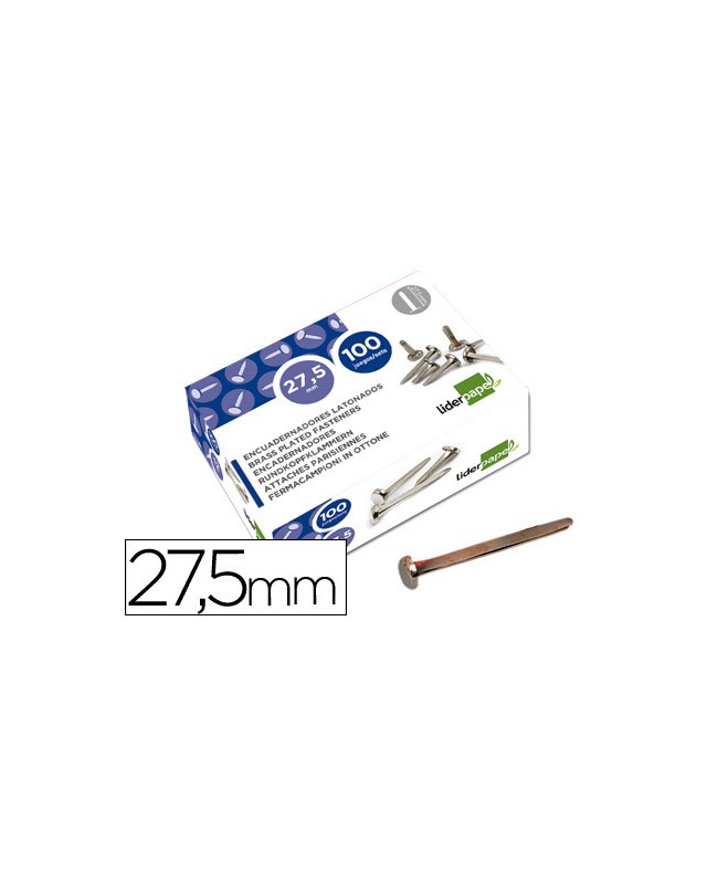 Encuadernadores liderpapel niquelados n.6 27,5 mm caja de 100 unidades