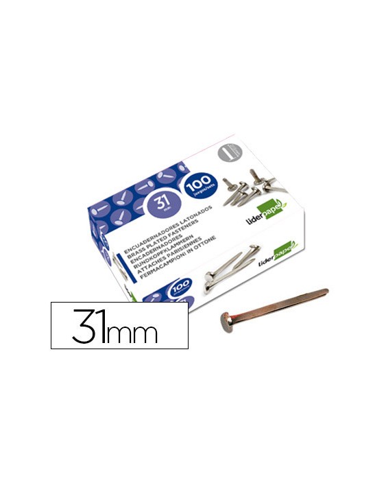 Encuadernadores liderpapel niquelados n.7 31 mm caja de 100 unidades
