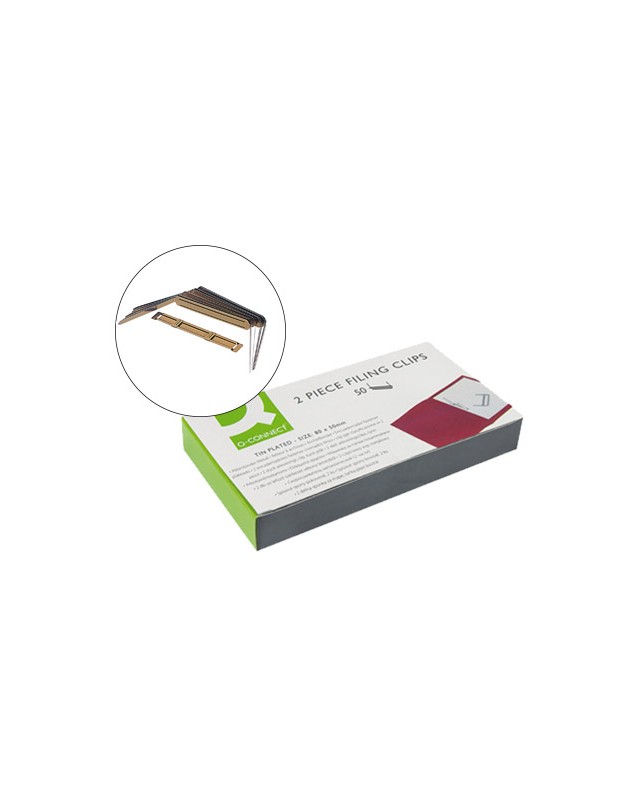 Encuadernador fastener q-connect dorado caja de 50 unidades