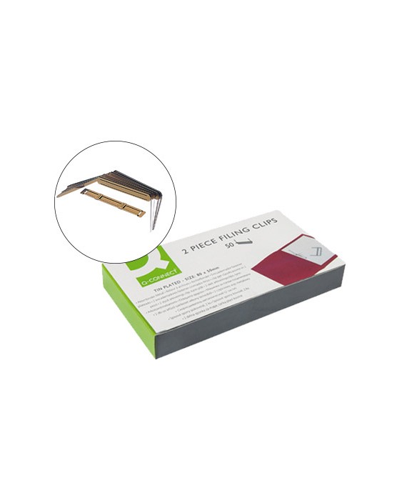 Encuadernador fastener q-connect dorado caja de 50 unidades