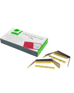 Encuadernador fastener q-connect dorado caja de 50 unidades