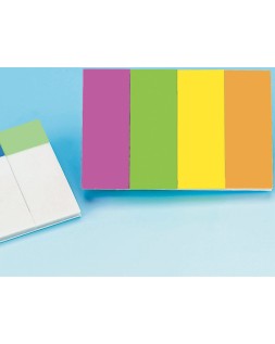 Banderitas separadoras q-connect 20x50 mm fluorescente pack de 4 con 50 hojas