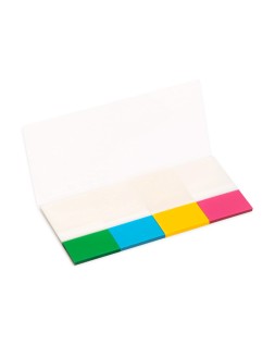Banderitas separadoras q-connect 25x45 mm transparentes y color pack de 4 con 40 hojas