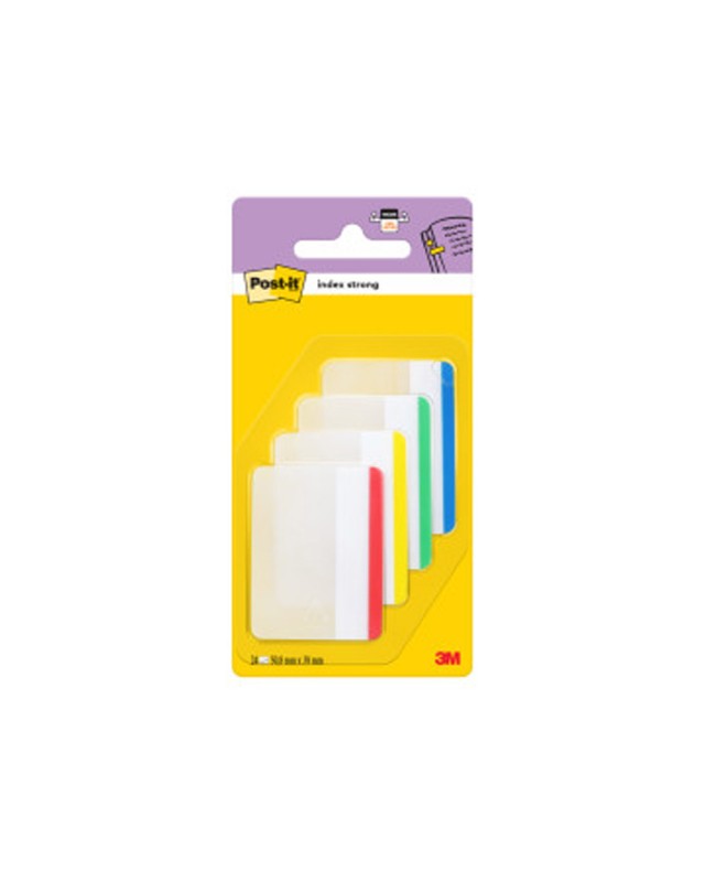 Banderitas separadoras rigidas dispensador 4 colores post-it index 686f-1 grandes 24 banderitas