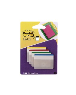 Banderitas separadoras rigidas dispensador 4 colores post-it index 686f-1 grandes 24 banderitas