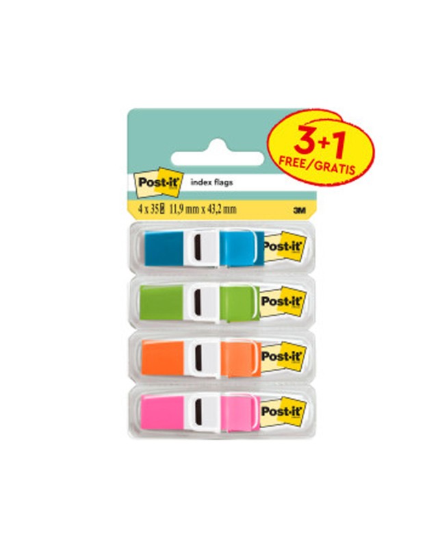 Banderitas señalizadoras post-it 3+1 gratis clipstrip