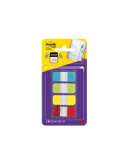 Banderitas separadoras rigidas dispensador 4 colores amarillo azul lima y rojo post-it index 676-alyr-eu