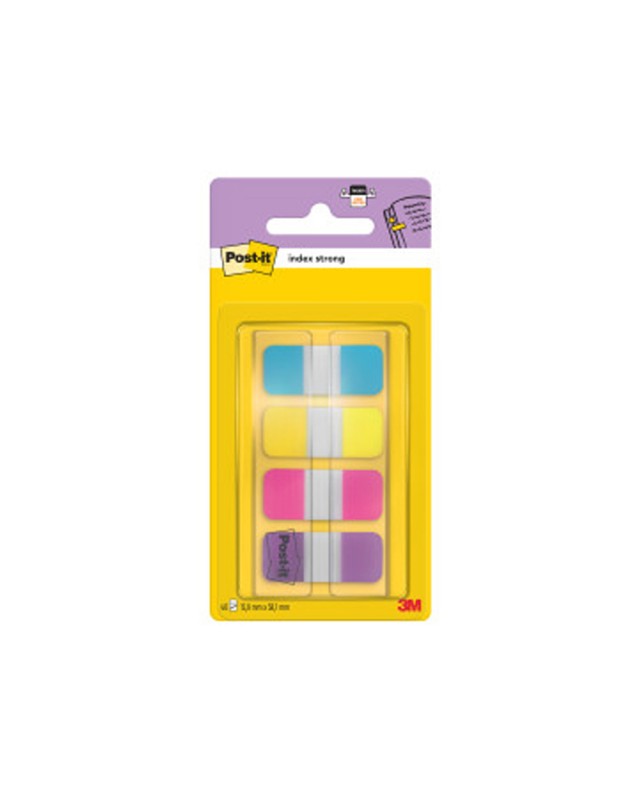 Banderitas separadoras rigidas dispensador 4 colores amarillo azul rosa y violeta post-it index 676-aypv-eu