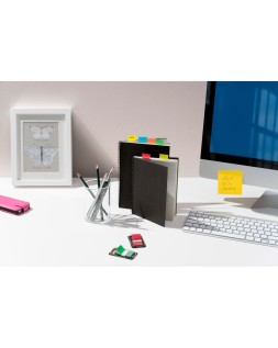 Banderitas separadoras post-it pequeña 11,9x43,2 mm dispensador 60 hojas+40 hojas gratis 5 colores surtidos