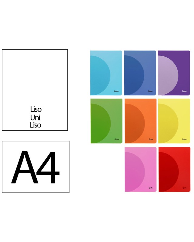 Libreta liderpapel 360 tapa de plastico a4 48 hojas 90gr liso sin margen colores surtidos
