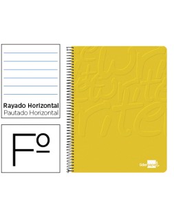 Cuaderno espiral liderpapel folio write tapa blanda 80h 60gr horizontal con margen color amarillo