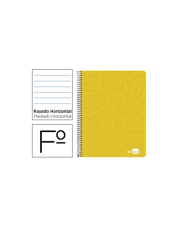 Cuaderno espiral liderpapel folio write tapa blanda 80h 60gr horizontal con margen color amarillo